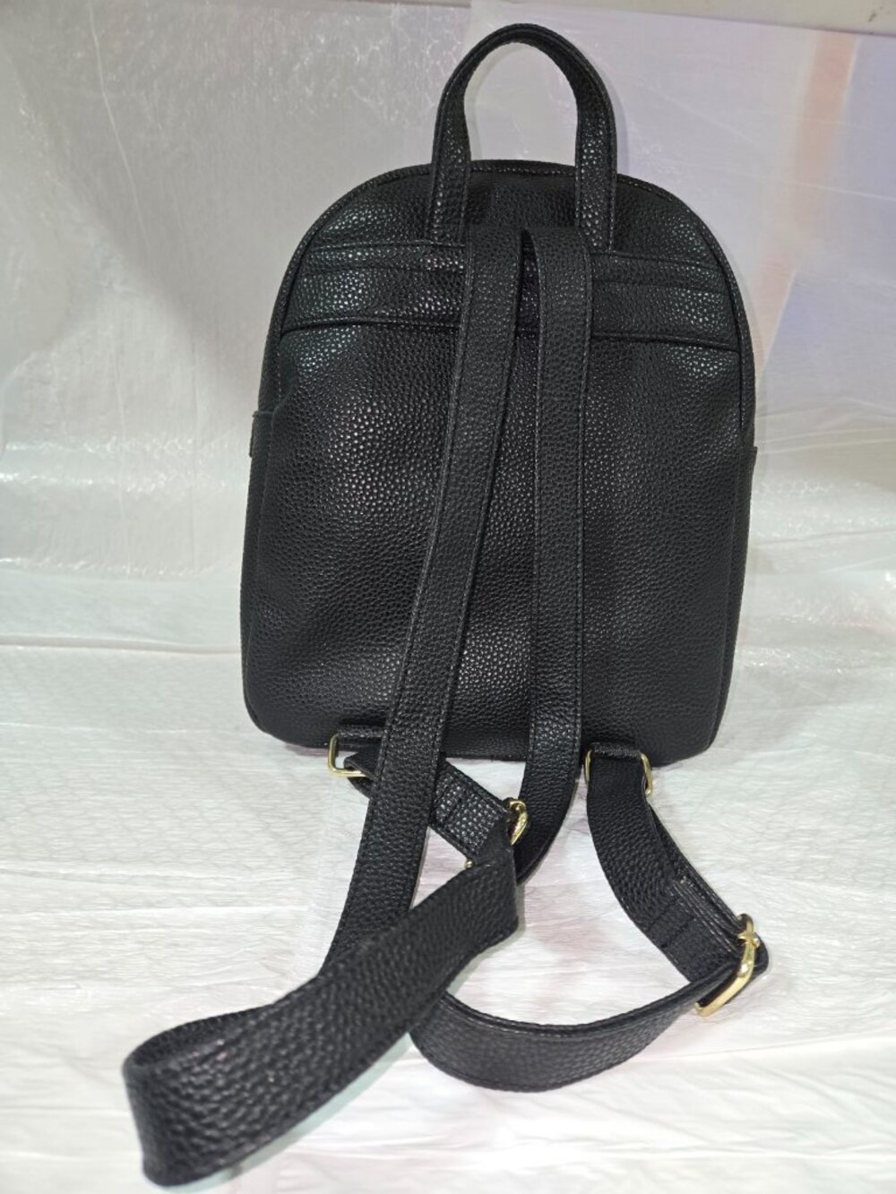 Kenneth Cole Reaction Black Mini Backpack Studded Gold Hardware - Picture 4 of 9